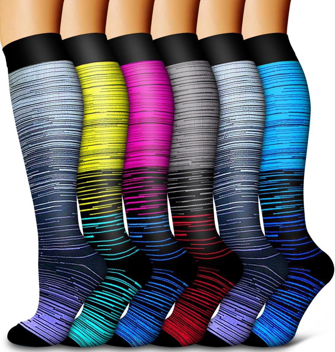 6 Pack Copper compression socks