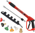 Tool Daily Deluxe Pressure Washer Gun, with Replacement Wand Extension, 5 Nozzle Tips, M22 Fitting, 40 Inch, 5000 PSI