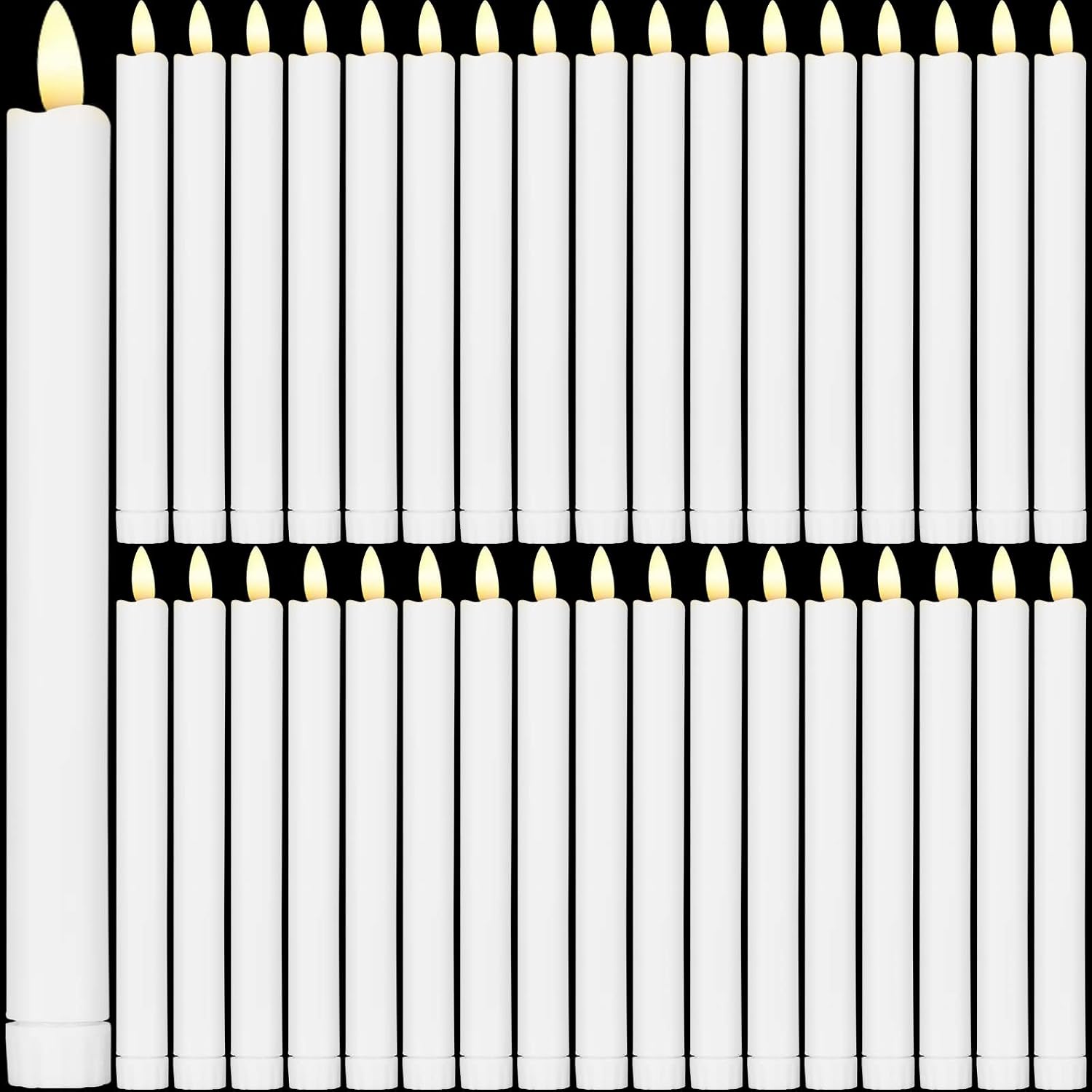 36 piece Flameless Taper Candles.