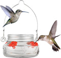 Nature's Way Bird Products MJF1 Nature's Way Mason Jar Hummingbird Dish Feeder, Clear