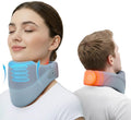 Cordless Neck Brace for Cervical Spine Posture Correction and Support, Patented Traction Device with Intelligent Adjust and Hot Compress, Neck Brace for Men and Women, ï¼ˆGray, Mediumï¼‰