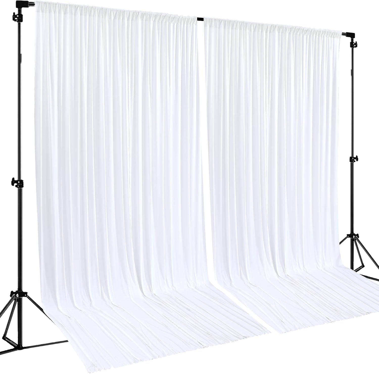 White Backdrop Curtains 8 x10ft, 2 panels