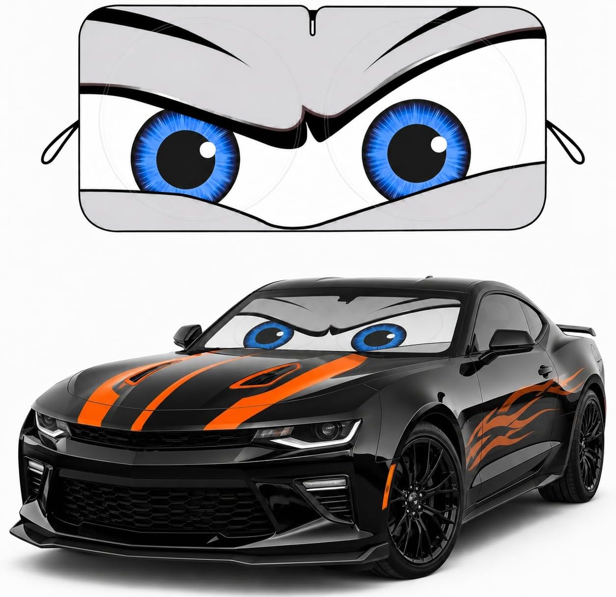 Car Windshield Sun Shade, Funny Eyes Sun Visor