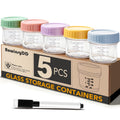 5 Pack Glass Baby Food Storage Containers.