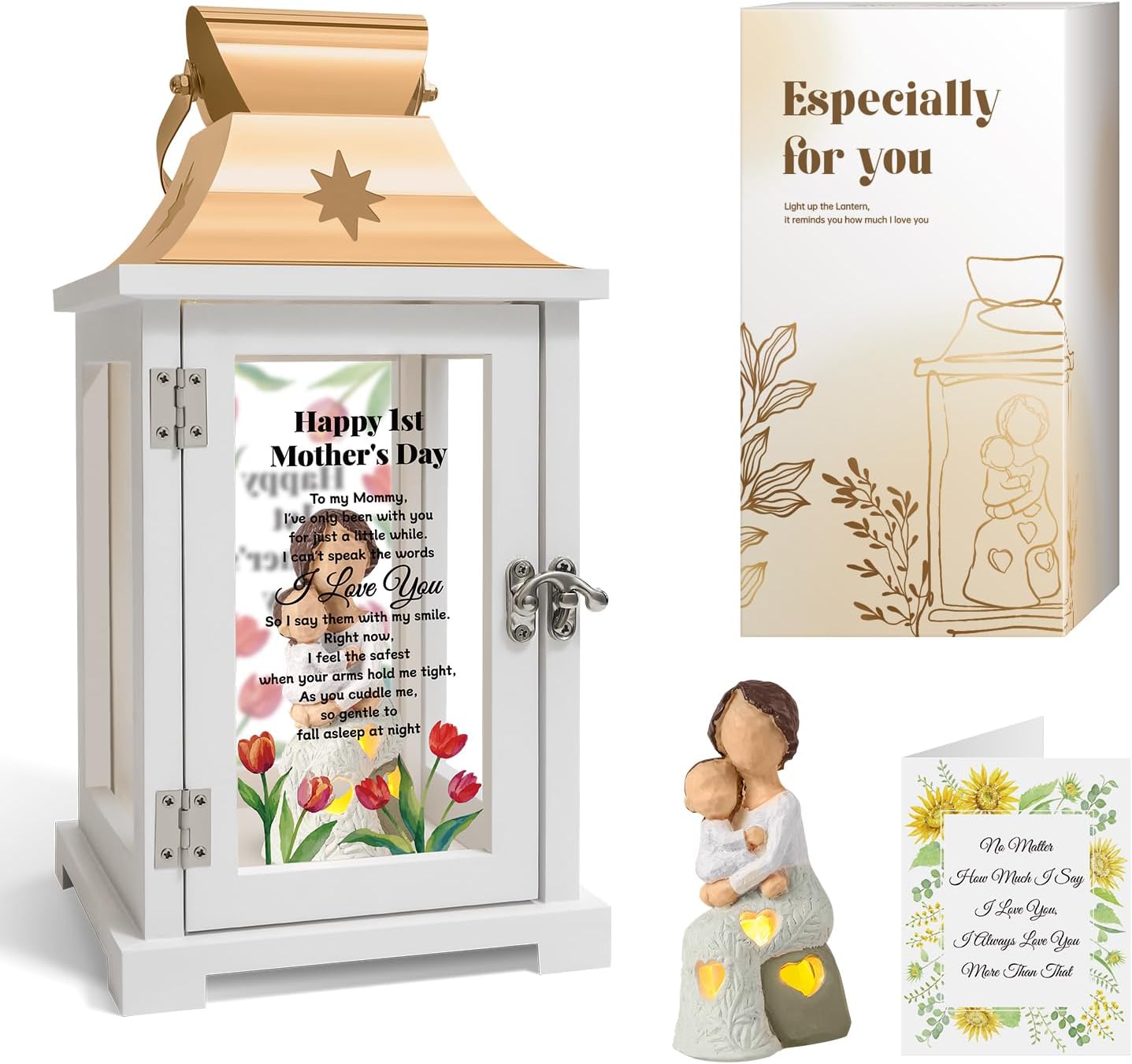 Homazing First Mothers Day Birthday Gifts for New Mom, Daughter, Daughter in Law - 1st Time Mothers Day Gifts Lantern - New Mom Gifts First Time Mother Presents