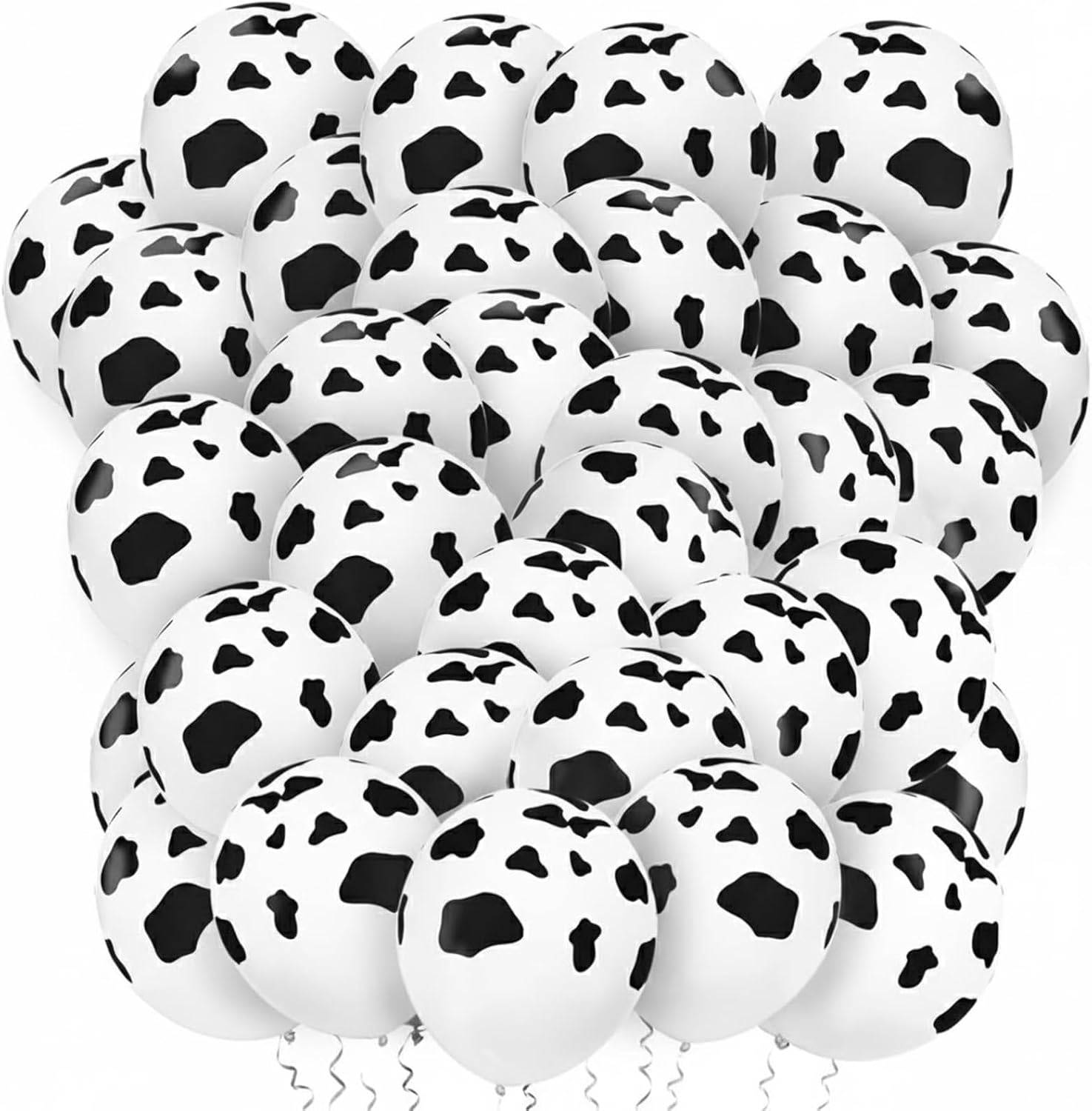 100 Piece Cow Print Balloons.