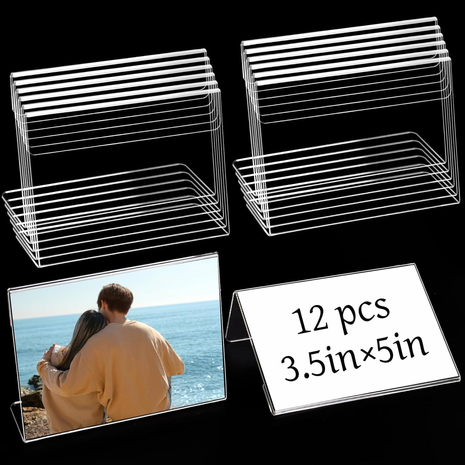 Acrylic Pixture Frame Slant Sign Holder (12 pack)