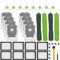 26 Pack Compatible with E/i/j Series Replacement Parts, i2 i3 i3+ i4 i4+ i6 i6+ i7 i7+ i8 i8+/Plus e5 e6, 2 sets of multi-surfacerubber roller brush 8 filters 8 side brushes 8bags