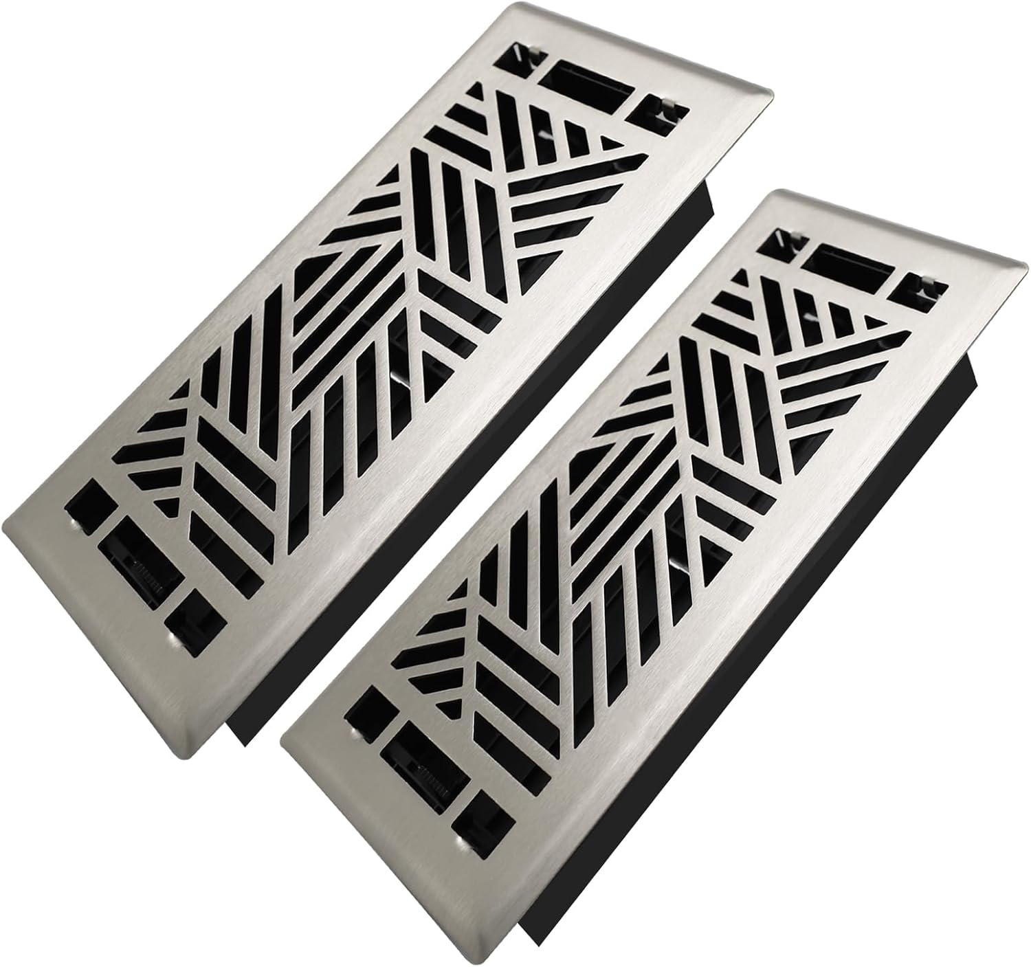 Floor Register, Satin Nickel 4x10 (2 pack)