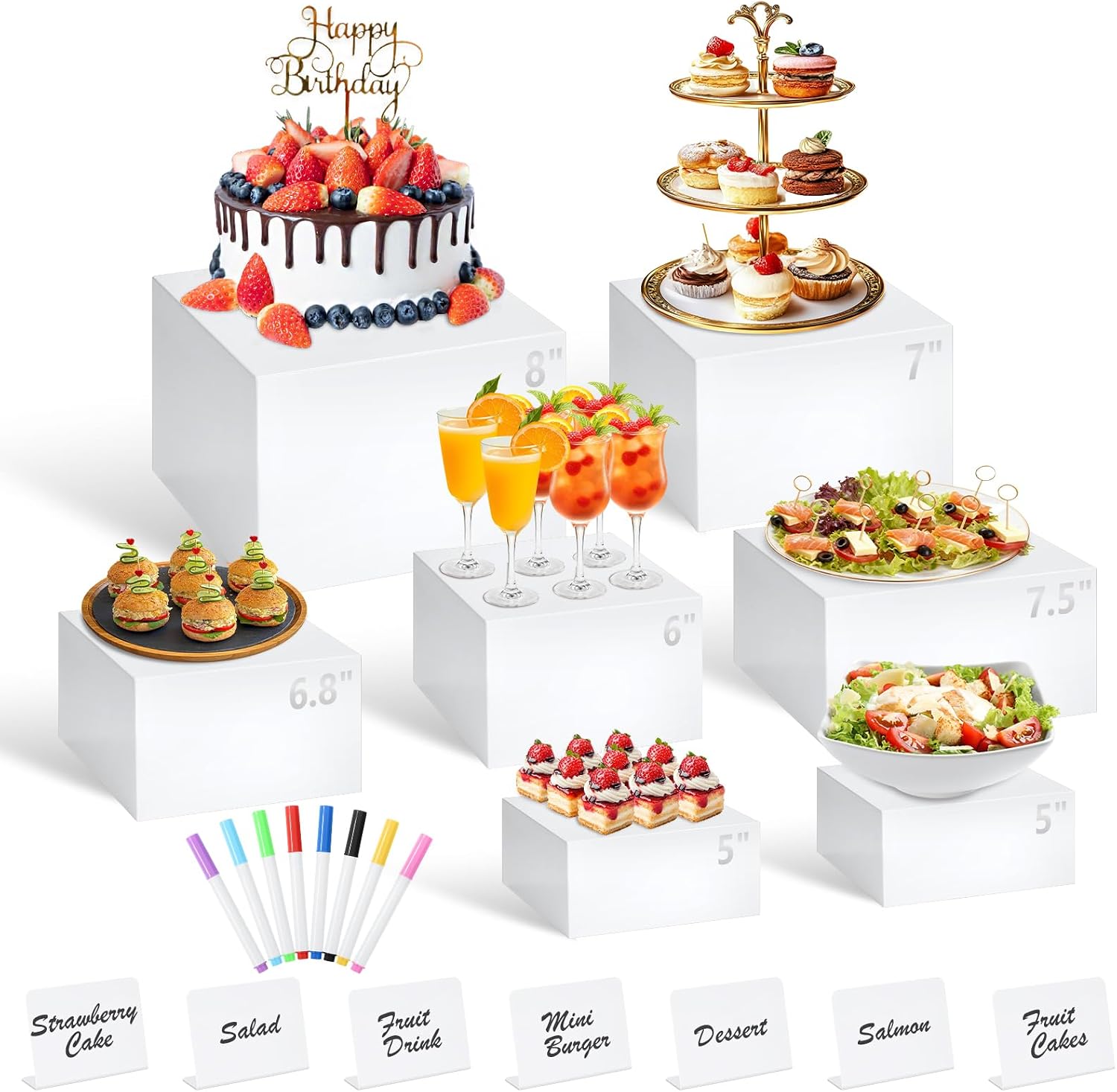 Acrylic Buffet Risers 7pcs