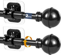 Adhesive Curtain Rod No Drilling for Windows 27 to 84",Renter Friendly No Drill Adjustable Rod, 5/8 Inch Diameter Easy Install Non Screw Screwless Apartment Rods with Stick on Bracket Holder 2-Pack