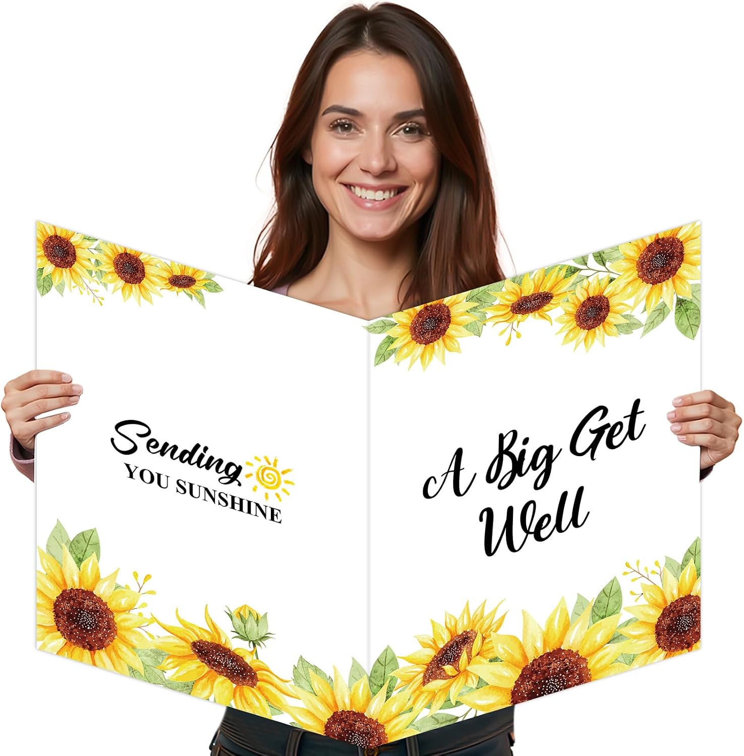 Jumbo Get Well Card Sunflower Giant Get Well Soon Cards
