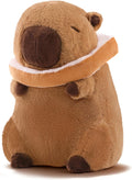 SHINUOER Capibara Plush Cute Capibara Stuffed Animal Kawaii Plush with Wearable Toast Headgear Bread Capibara Gifts Cute Plush Pillow Soft Toy Gifts for Kids Boys Girls 9 Inch