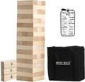 Outdoor Games Large Wooden Tower Stacking Game - 54 Premium Pine Blocks Stack up to 4FT