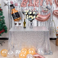 JYFLZQ Silver Sequin Tablecloth 50" x 80" Rectangular