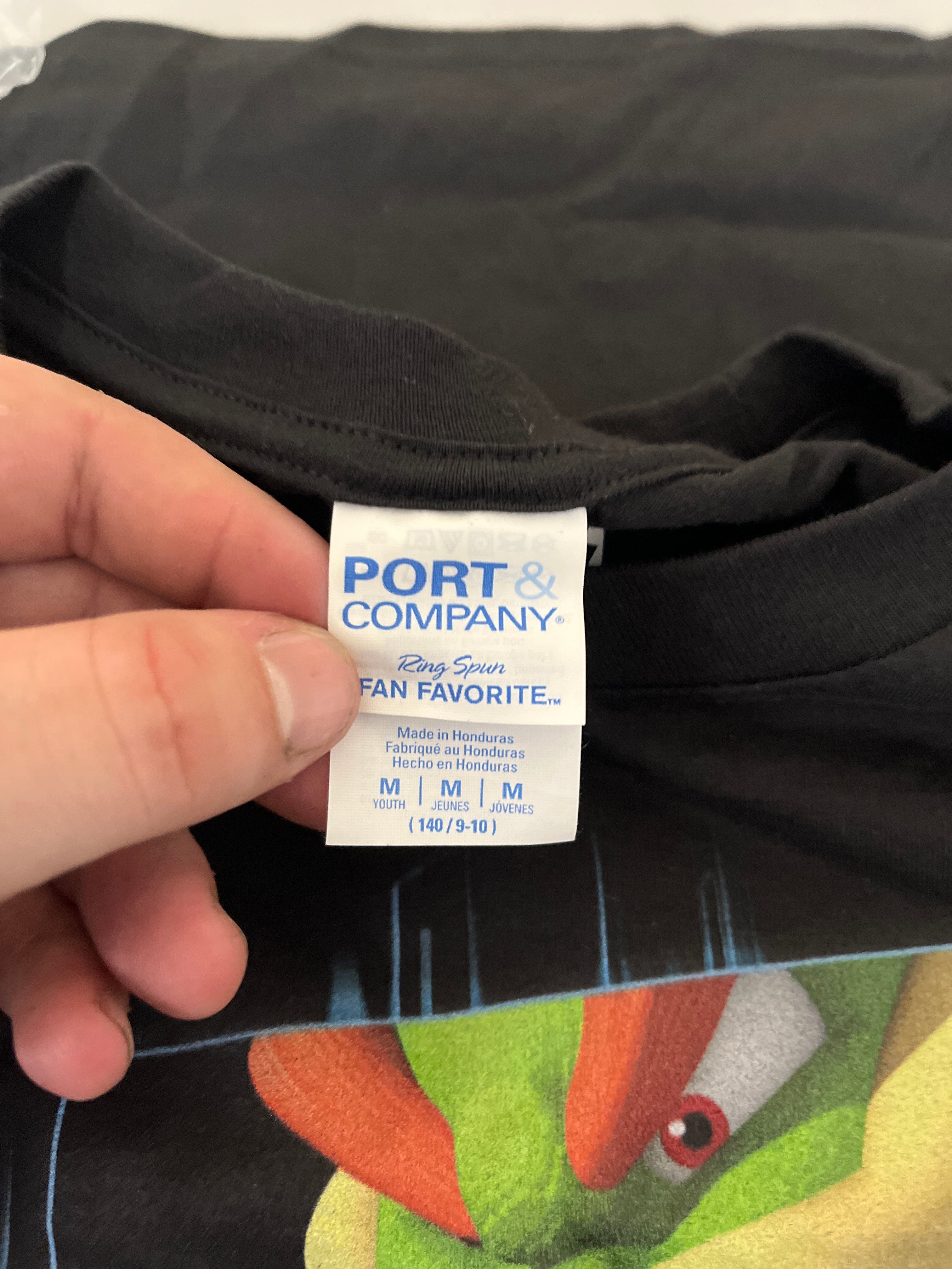 Port and company Mario carts black Tshirt
