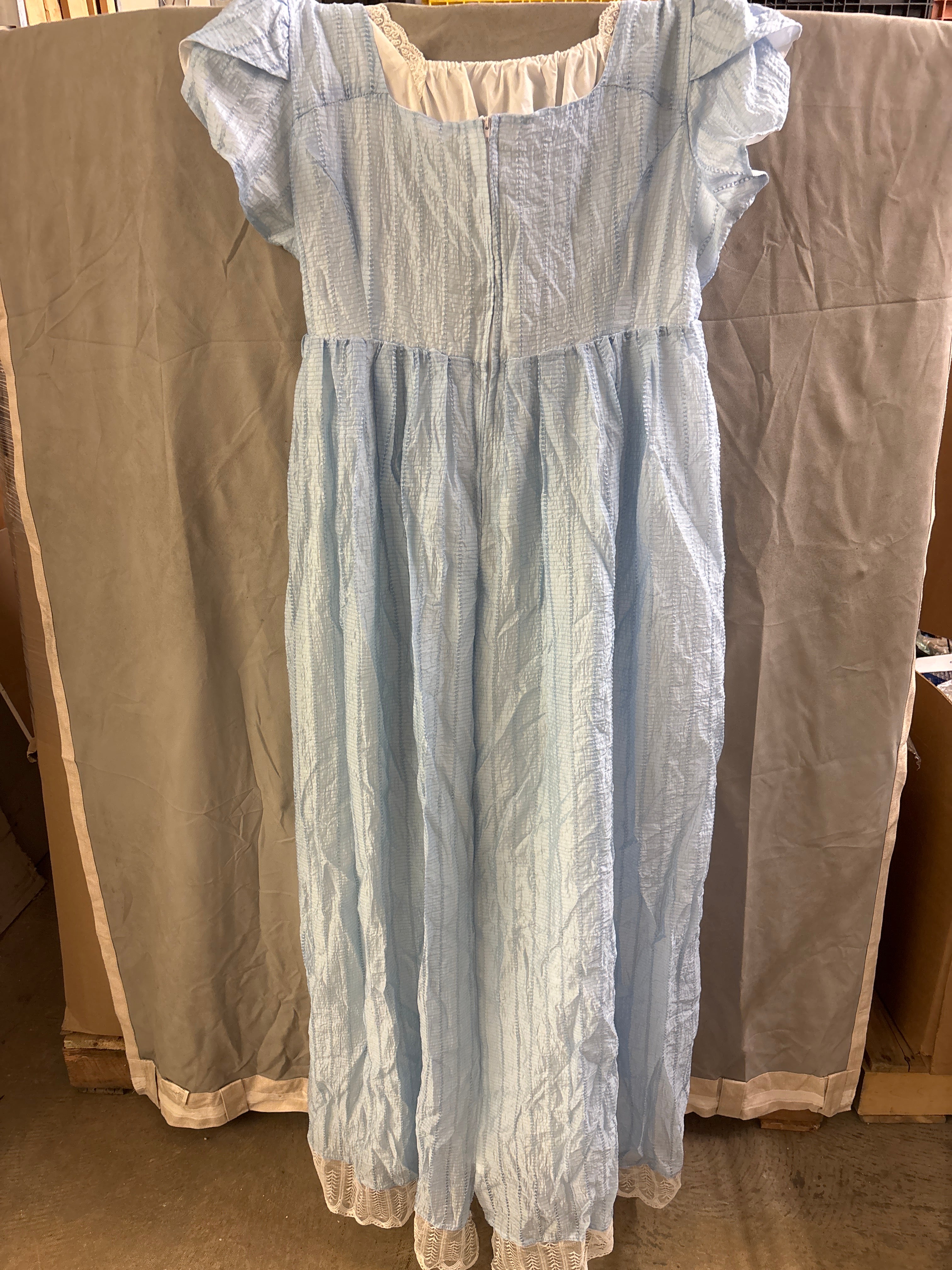 Women’s blue and white dress