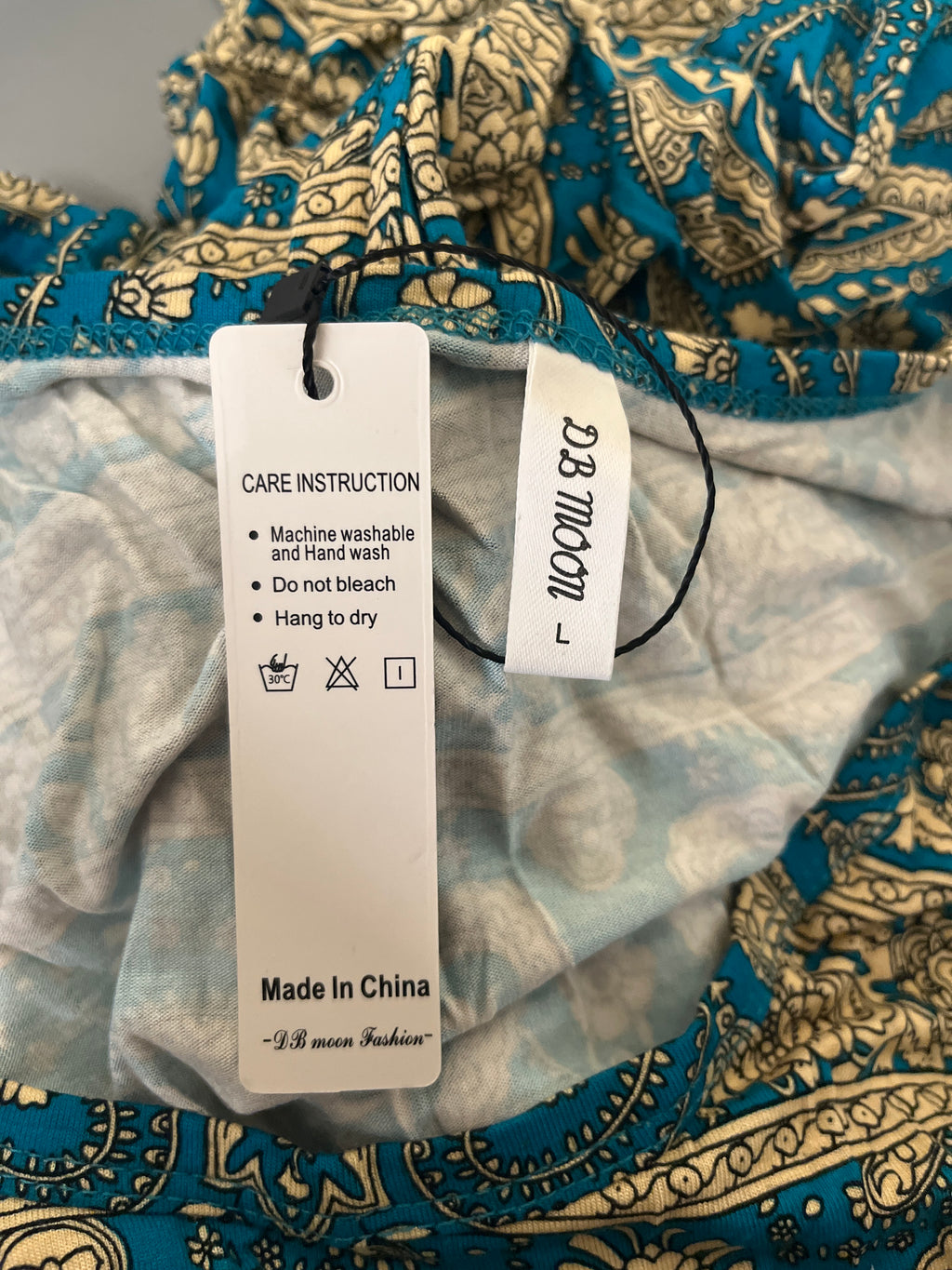 DB moon teal and gold dress