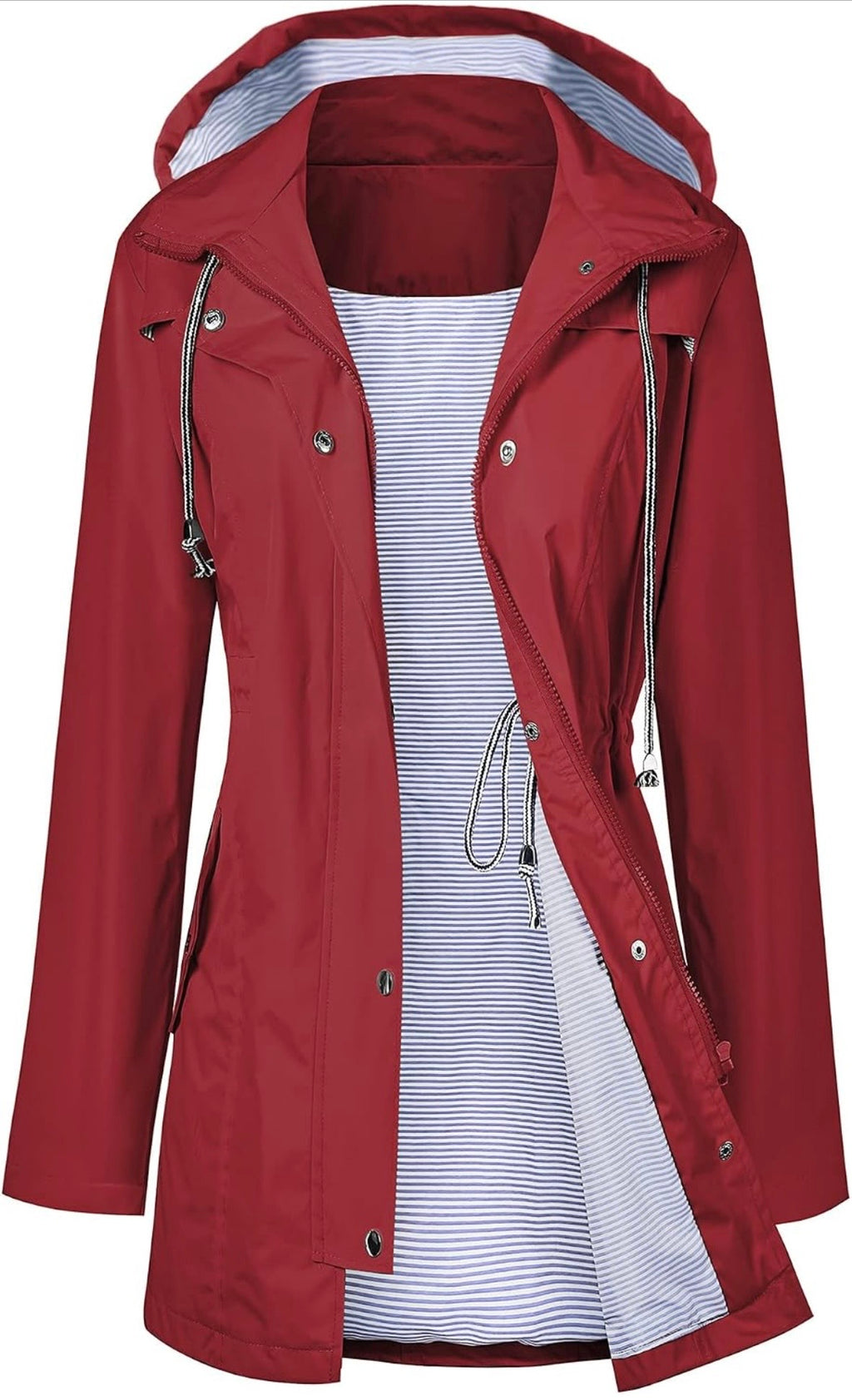 Women’s raincoat windbreaker travel jacket (large)