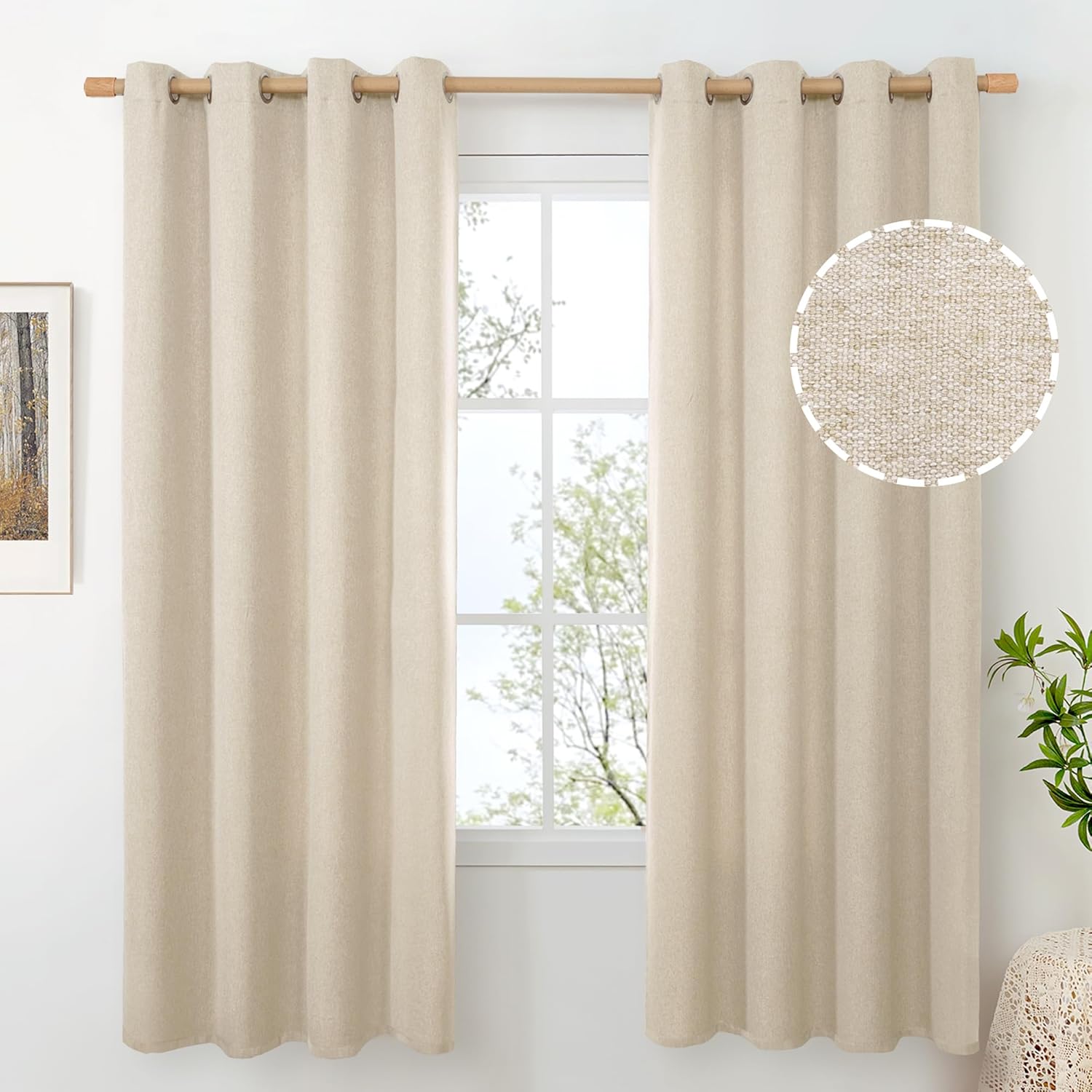 Linen Curtains 72x52 inches (2 panels)
