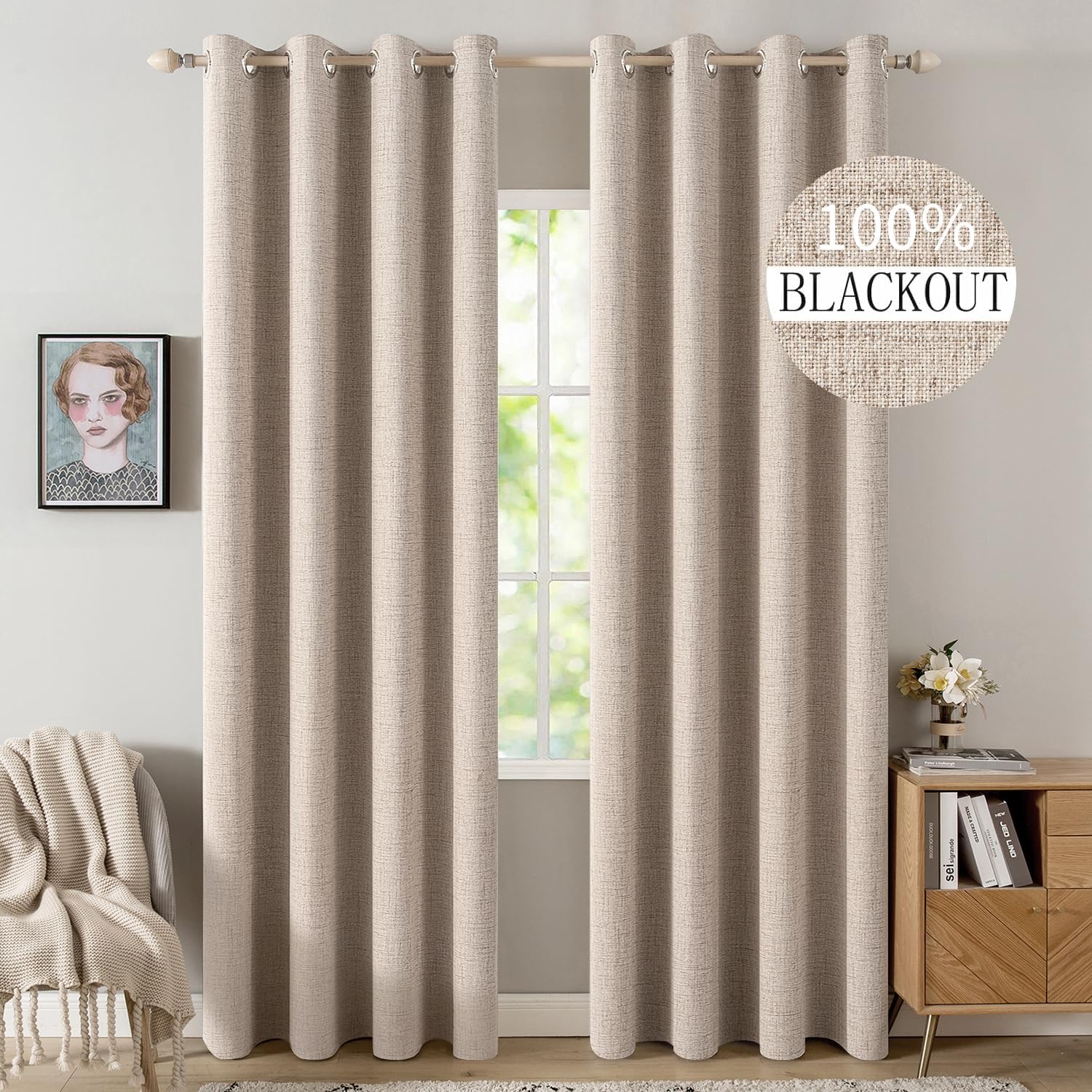 Blackout Curtains 52x95 inches (2 panels)