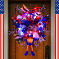 Lighted Up 4th of July Wreaths with Bow