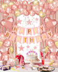 Lutoys Rose Gold Happy Birthday Party Decorations