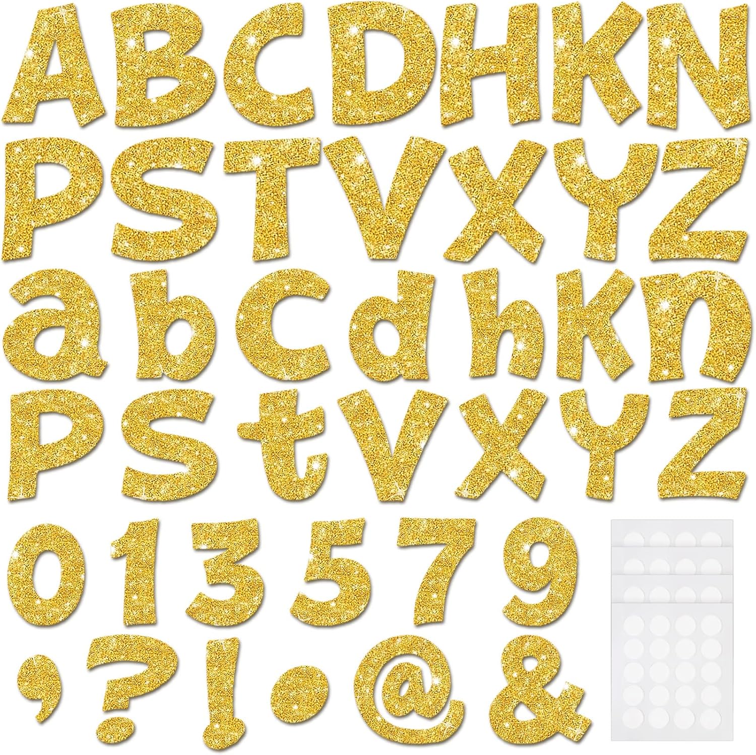 Gold Glitter Bulletin Board Letters 216pcs