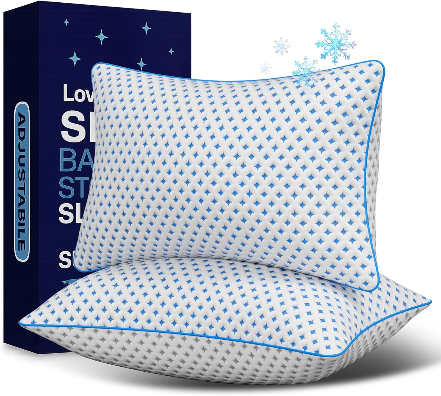 Set Of 2 Memory Foam Pillows.