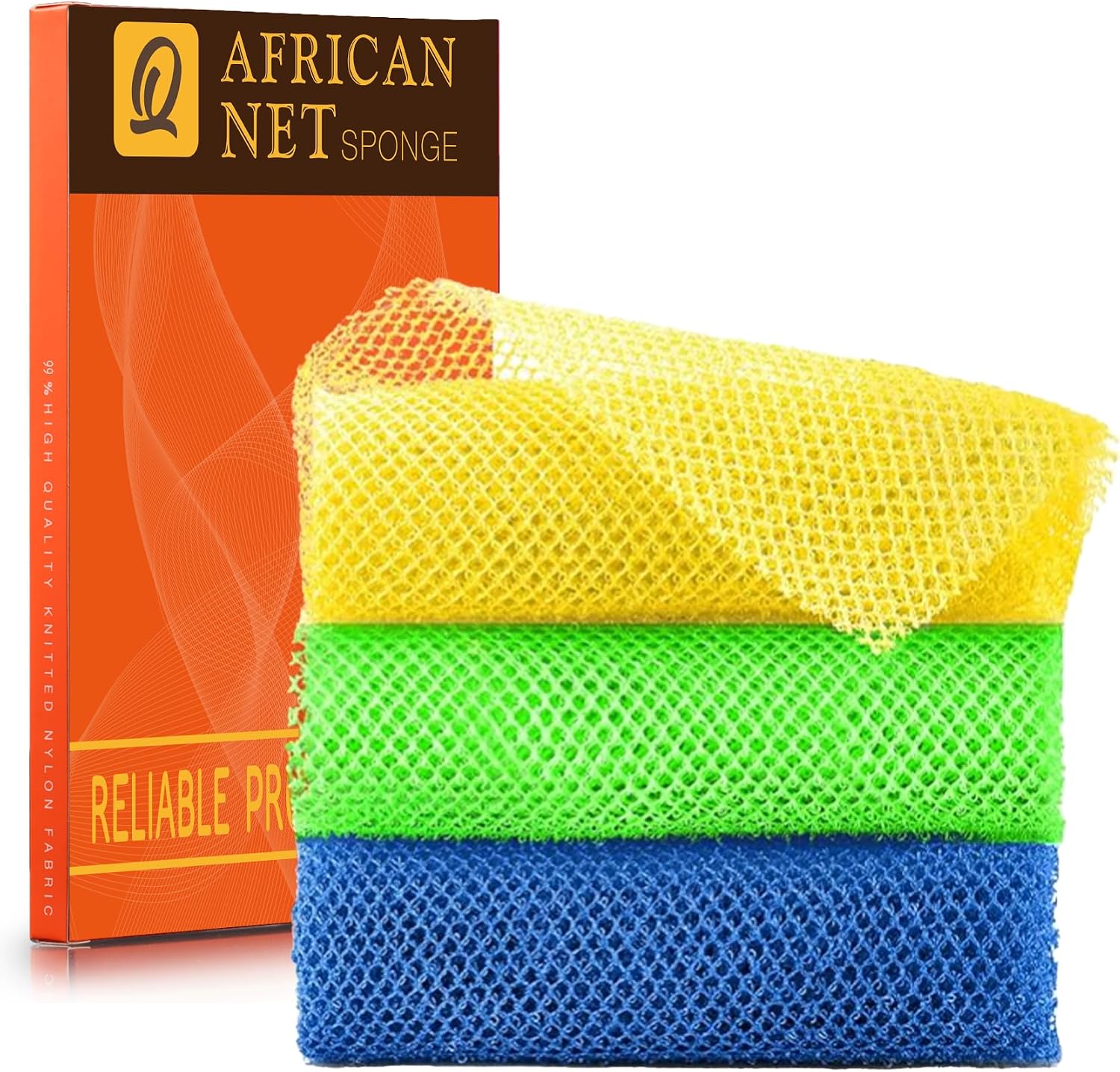 African Long Net Bath Sponge (3 pack)