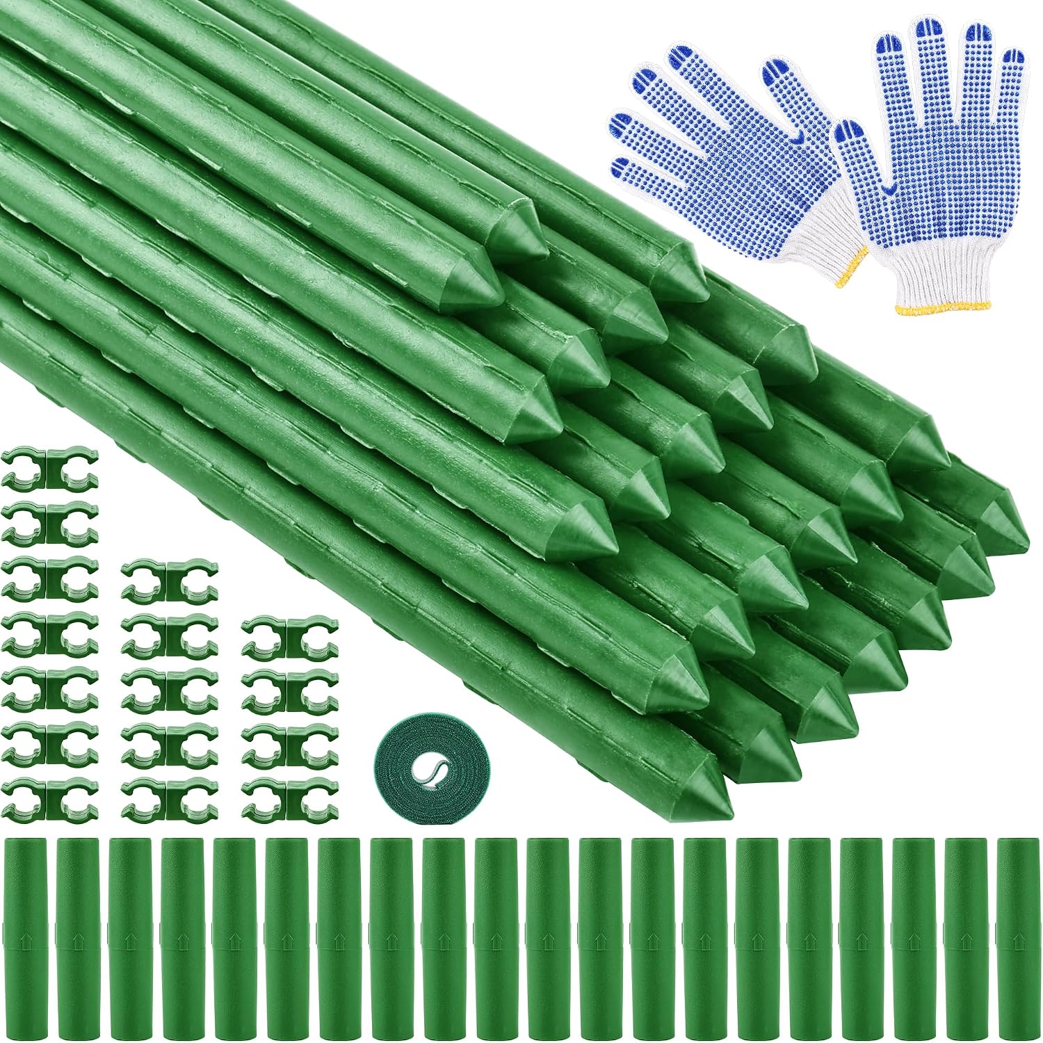 WAENLIR Garden Stakes16 Inch 24 Pack, Tomato cage DIY 4ft 5ft 6ft 7ft 8ft Plant Support