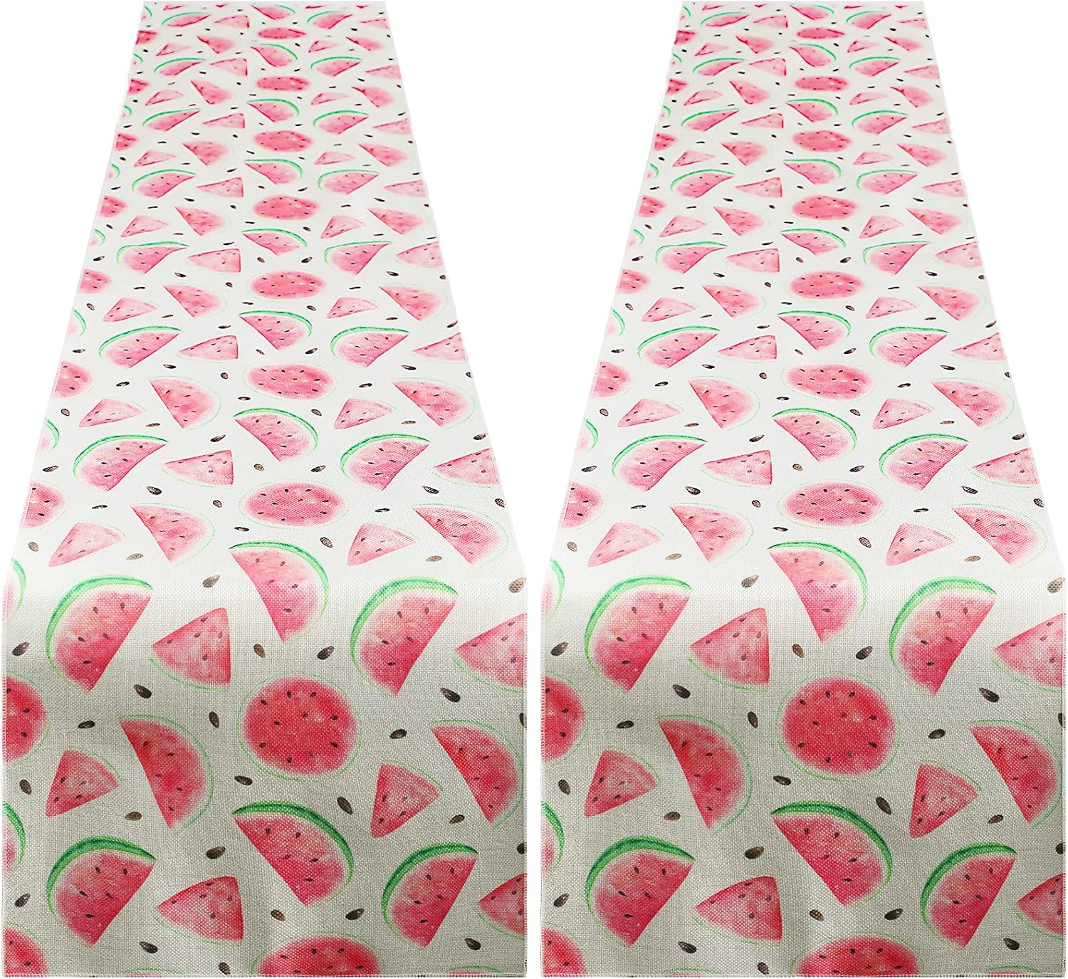 2 Pcs Watermelon Table Runner Summer Table Party Home Decor