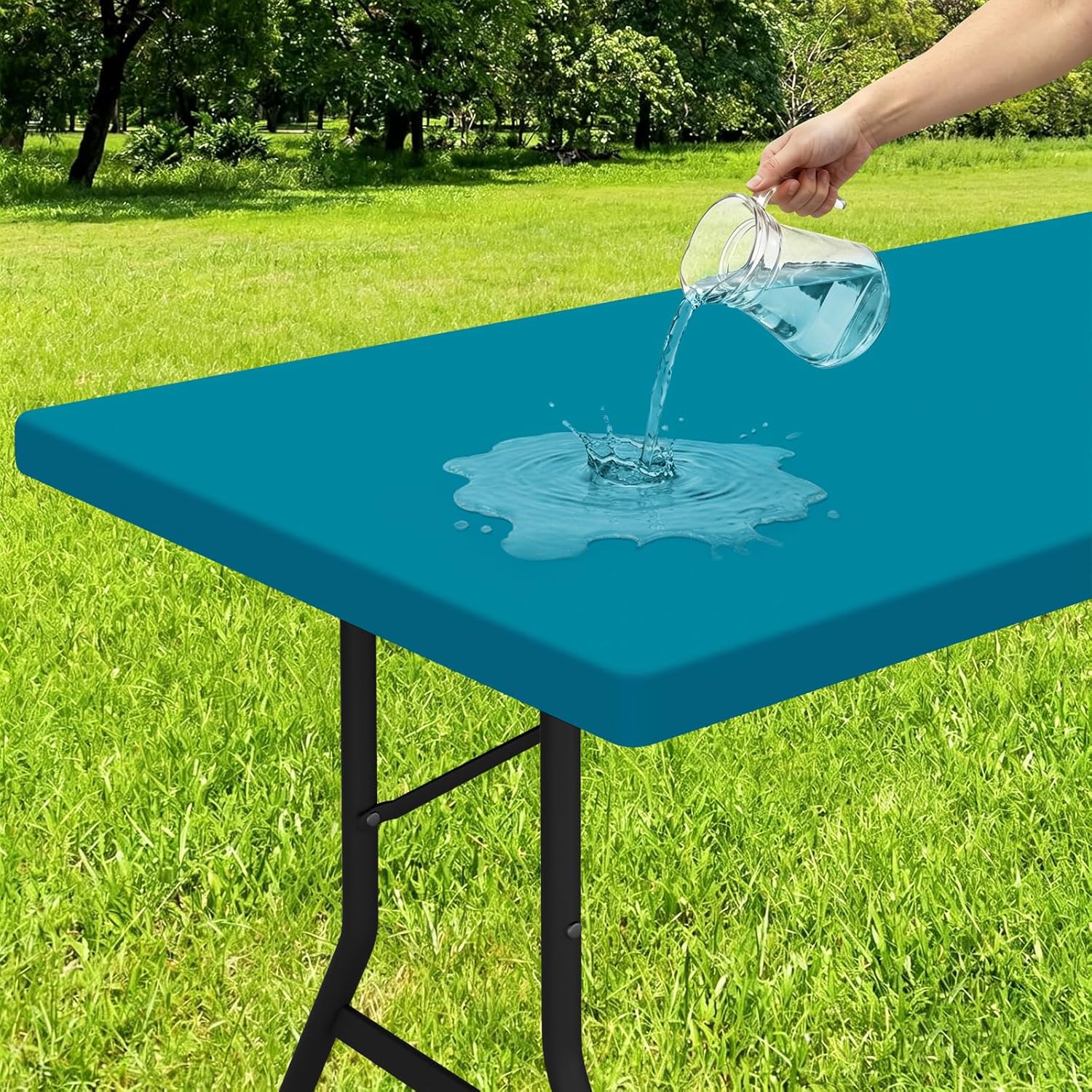 Elastic Fitted Rectangular Tablecloth, 6ft