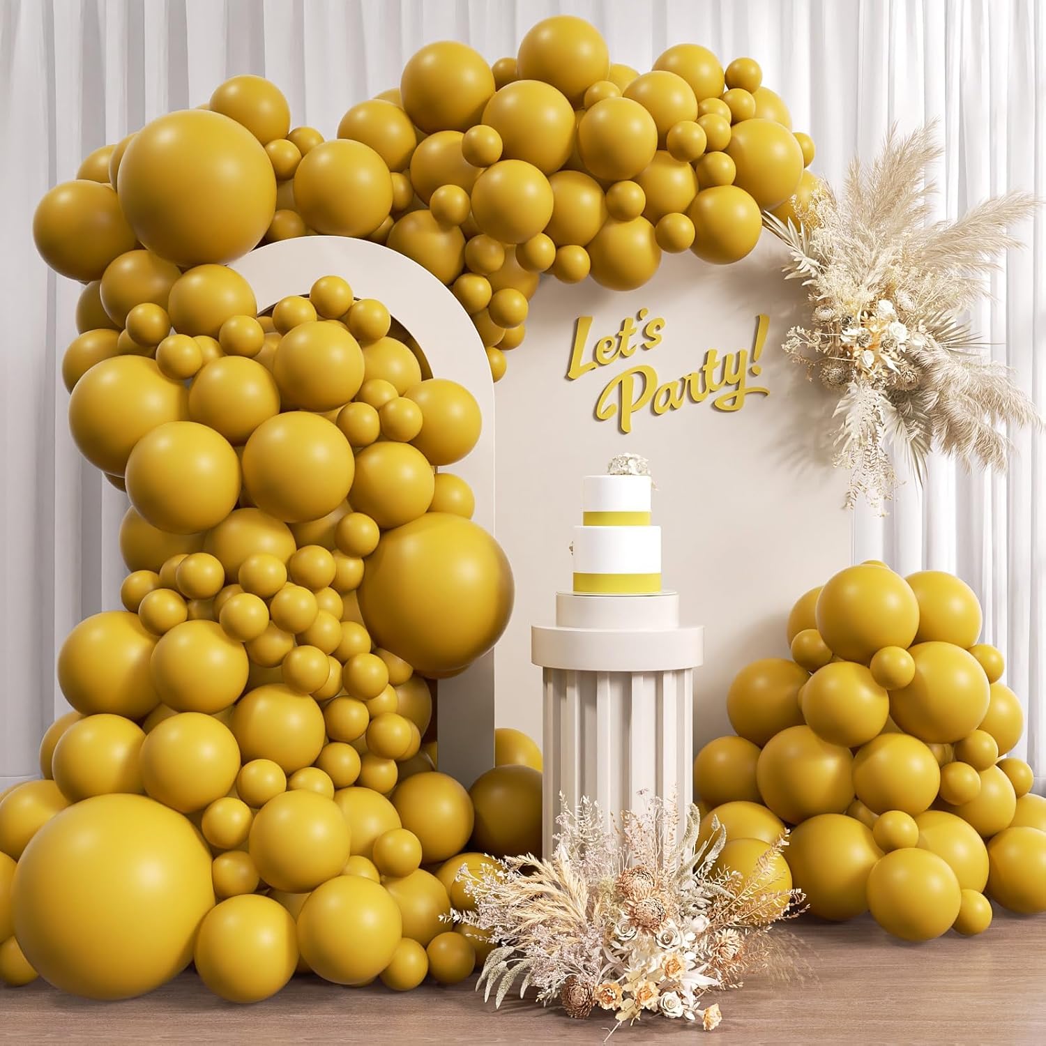 Awenztech 110pcs Mustard Yellow Balloons