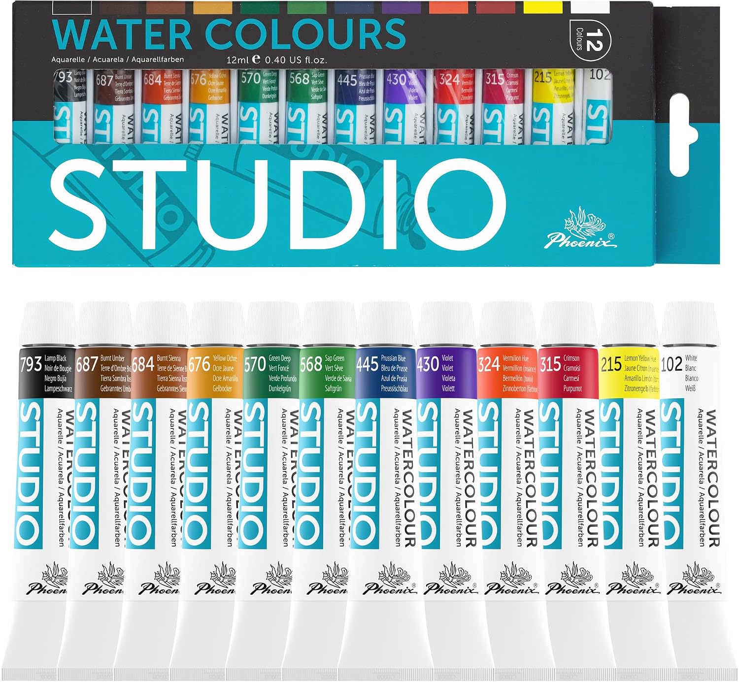 Watercolor Paint Tubes 0.4 fl oz. (12 pack)