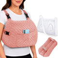 Recovery Pillow + Strap, Seat Belt Cover & Shower Lanyard â€“ Post-Op Essentials, Breast Augmentation/Reduction & Mastectomy Recovery Supplies â€“ Washable Cover for Comfort & Support