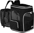 BAGLHER Expandable Pet Carrier Backpack Pet Backpack for Small Cats Puppies Dogs Bunny, Airline-Approved Ventilate Backpack for Travel, Hiking and Outdoor Use. Black
