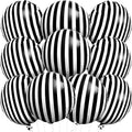 KatchOn, Big Black and White Striped Balloons - 18 Inch, Pack of 10