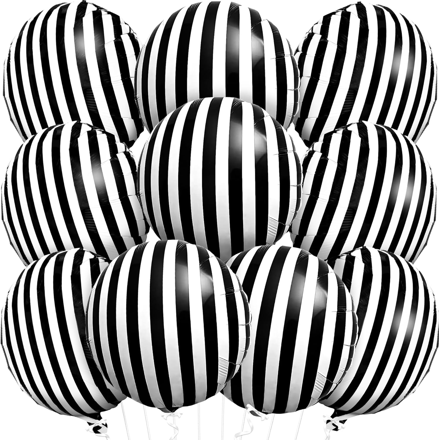 KatchOn, Big Black and White Striped Balloons - 18 Inch, Pack of 10
