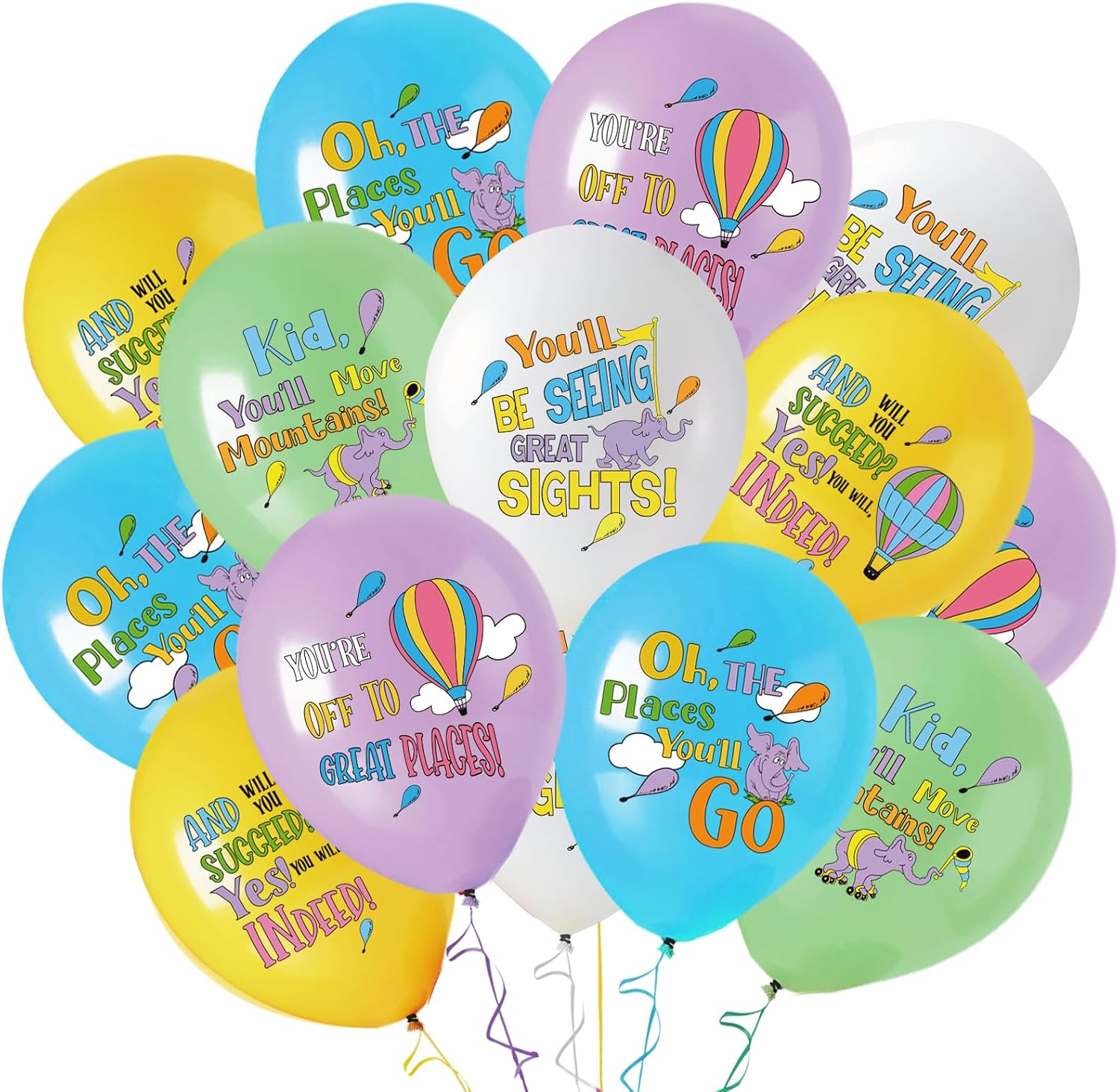 Oh The Places You' ll Go Party Decoration Balloons Set 12In