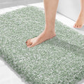 Yimobra Light Green and White Bathroom Rugs Non Slip Washable 36X24