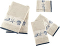 Madison Park Embroidered Cotton Jacquard 6 Piece Towel Set, Blue
