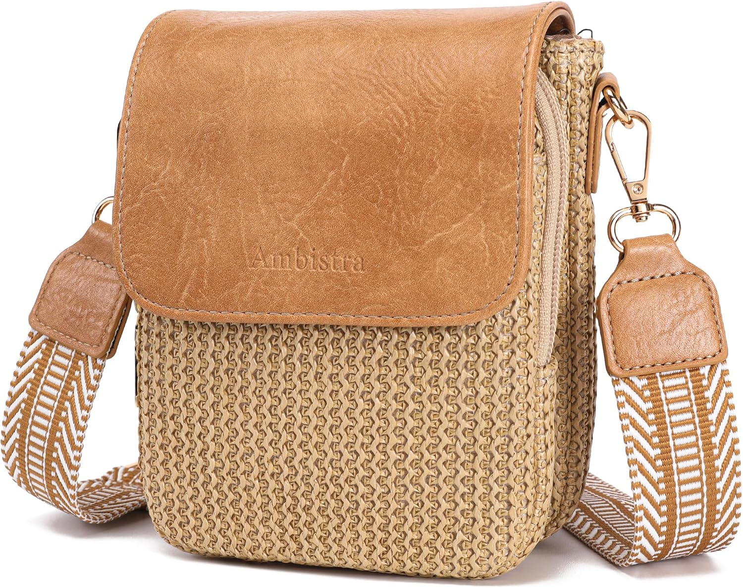 Ambistra Faux Straw Crossbody Bags for Women Small