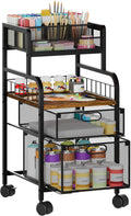 SWTYMIKI Rolling Cart with Drawers - Metal Craft Cart with Wheels