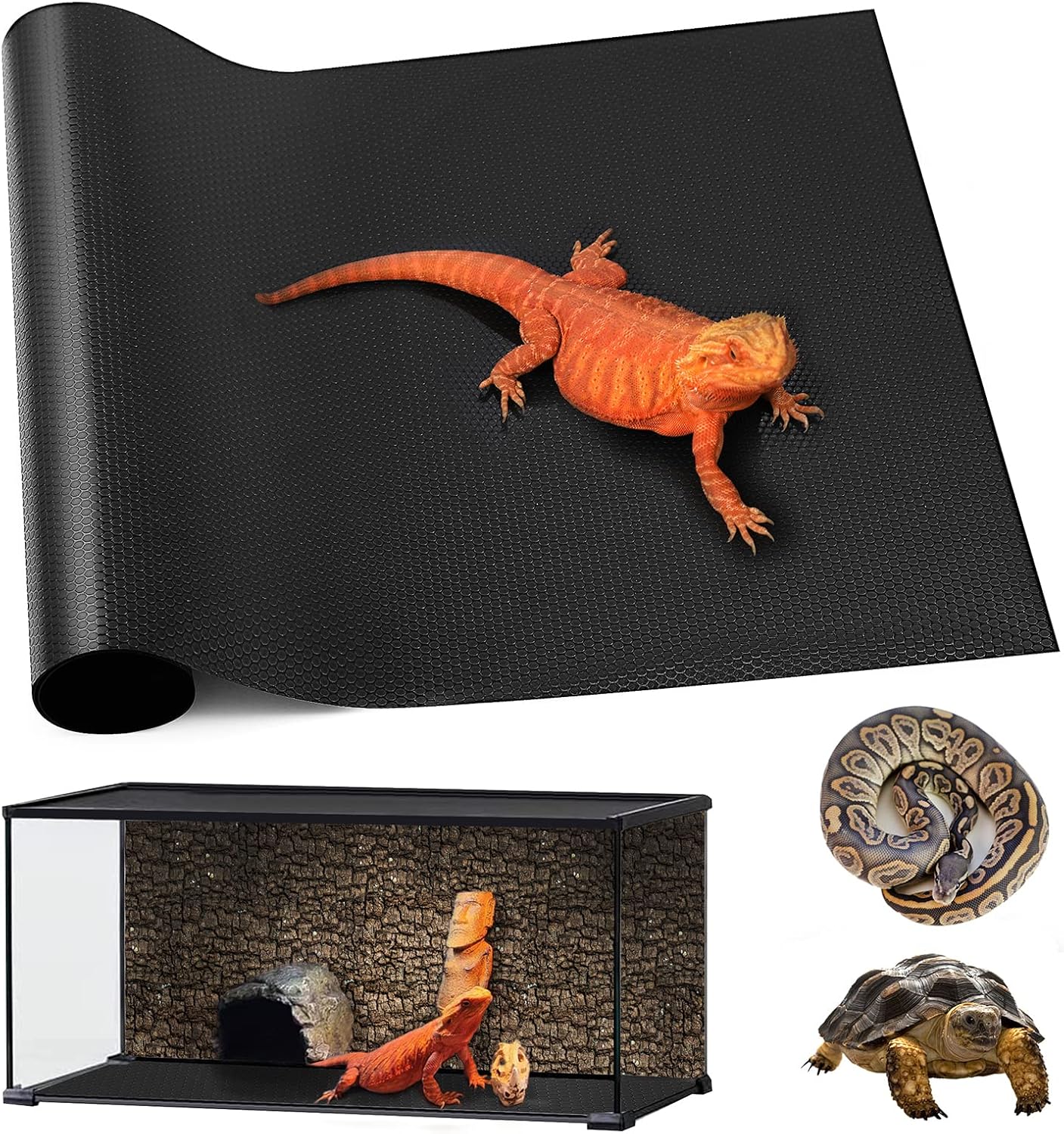 SISIPAI LIFE Reptile Mat 40 Gallon 1Pack 18x36, Bearded Dragon Tank Accessories