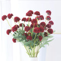 LVEFIT 10 Pcs Burgundy Kiku Flower Fake Mums Long Stem Flowers