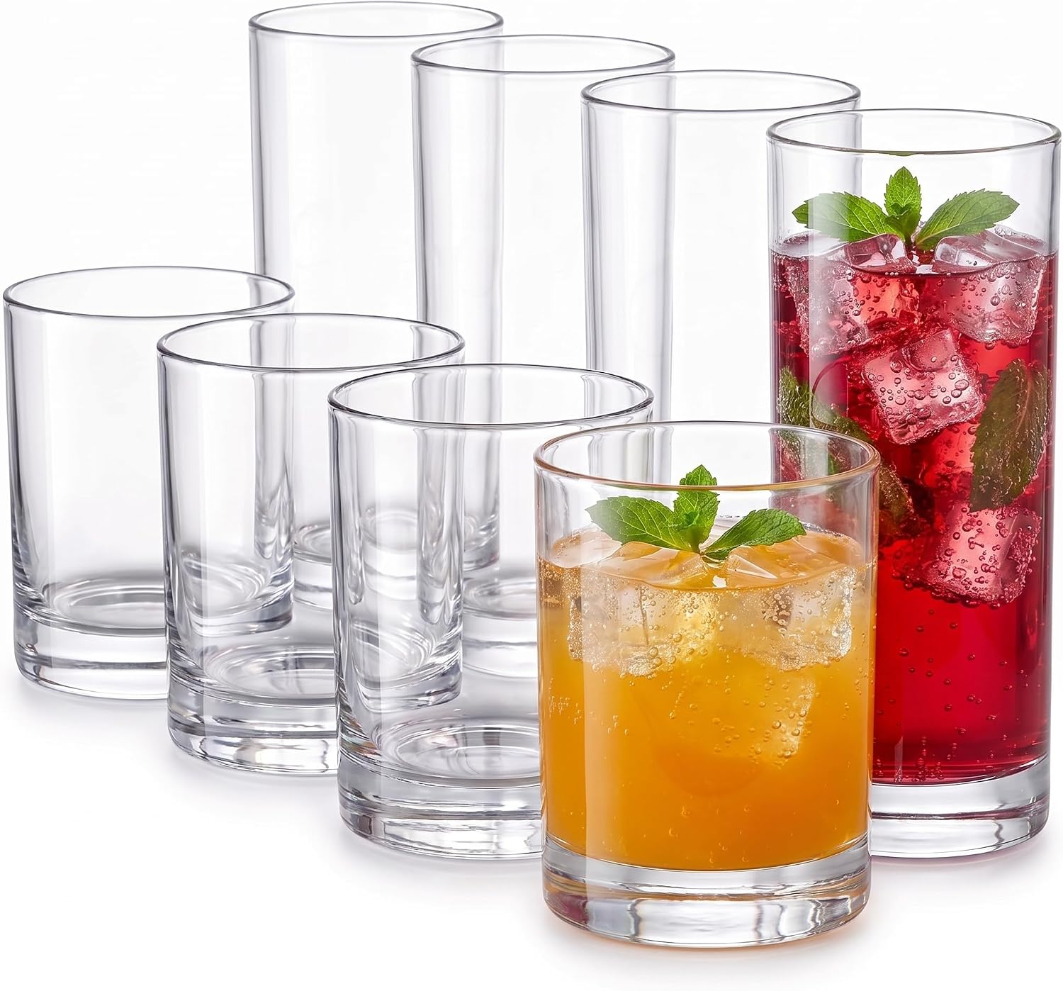 Plastic Drinking Glasses Set of 8