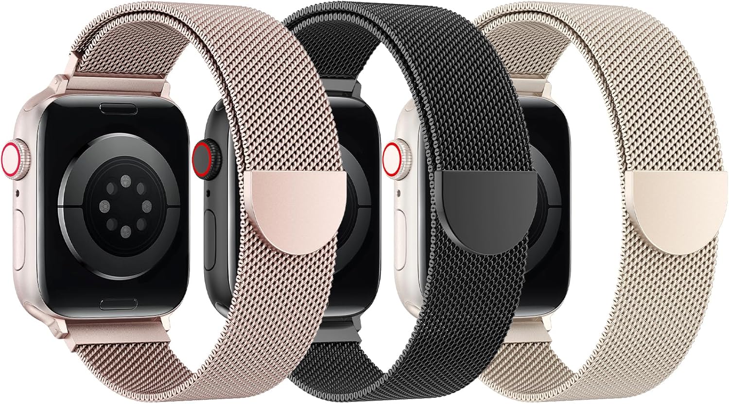 Stainless Steel Magnetic Watch Bands 3 pack