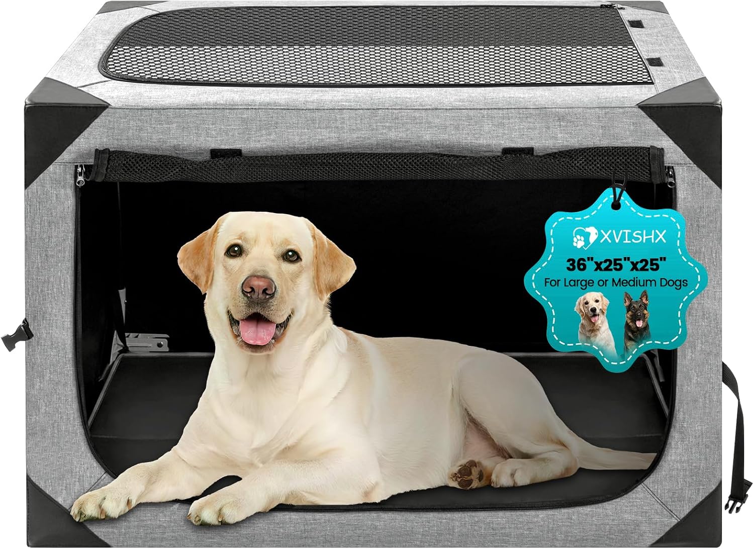Folding Dog Crate 36x25x25 inch