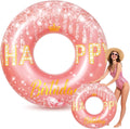 ShinyRelief 42 Inch Birthday Pool Float for Adults Large Inflatable Pool Tube Happy Birthday Swimming Float Ring Party Decorations for Women Summer Beach Water Supplies